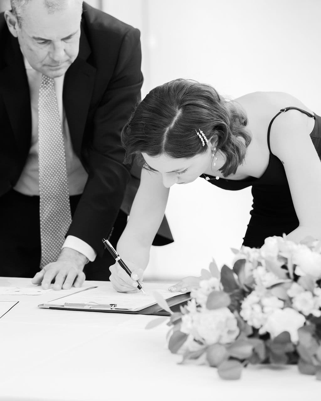 Black and white wedding portrait by Photo by Rok, Buckinghamshire