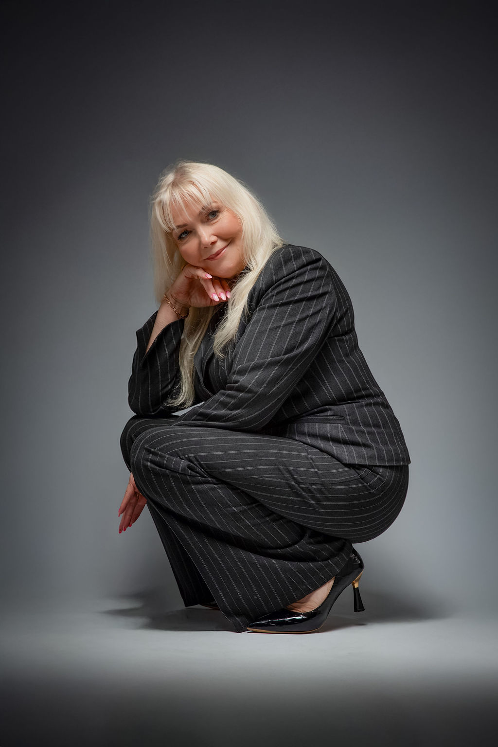 Maternity couple portrait in studio